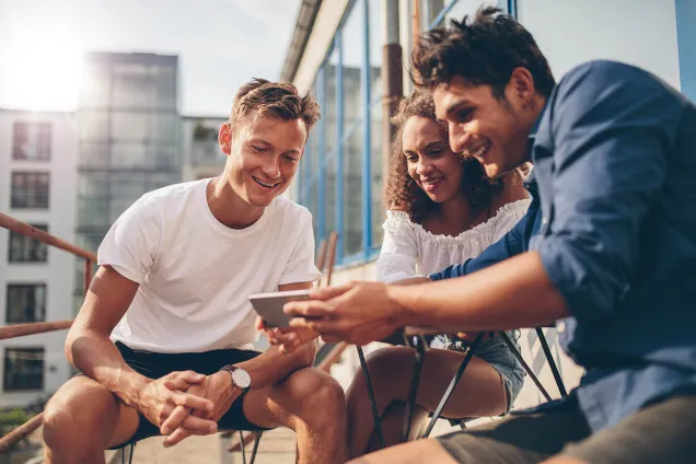 friends outside balcony 